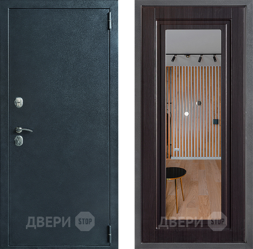 Входная металлическая Дверь Дверной континент ДК-70 Дизайн ФЛЗ Зеркало Венге в Чехове