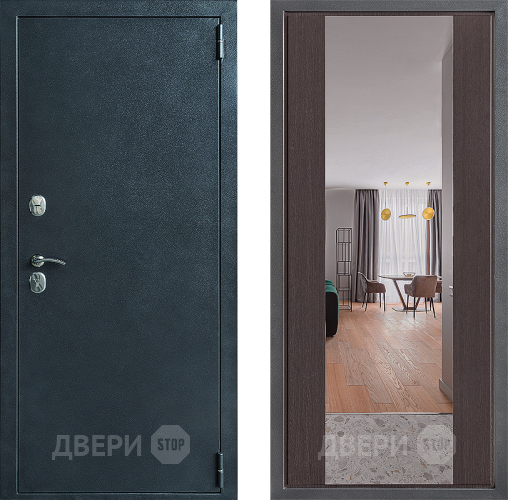 Входная металлическая Дверь Дверной континент ДК-70 Дизайн ФЛЗ-1 Зеркало Венге в Чехове