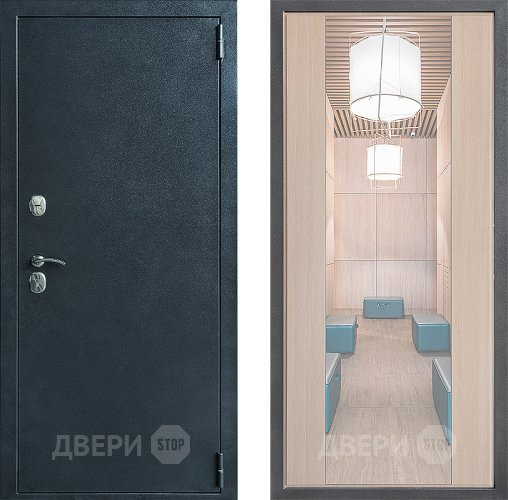 Входная металлическая Дверь Дверной континент ДК-70 Дизайн ФЛЗ-1 Зеркало Капучино в Чехове