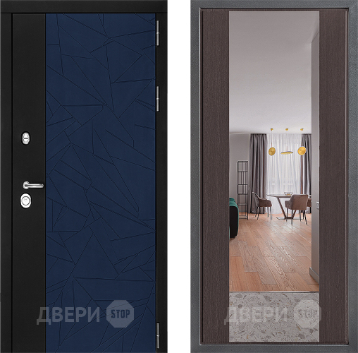 Входная металлическая Дверь Дверной континент ДК-9 ФЛЗ-1 Зеркало Венге в Чехове