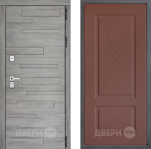 Входная металлическая Дверь Дверной континент ДК-10 ФЛ-617 Ясень шоколадный в Чехове