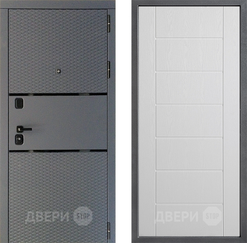 Дверь Дверной континент Диамант Дизайн ФЛ-Лайн Белое дерево в Чехове