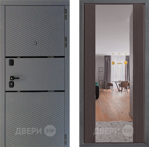 Входная металлическая Дверь Дверной континент Диамант Дизайн ФЛЗ-1 Зеркало Венге в Чехове