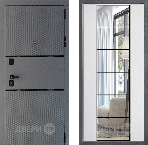 Дверь Дверной континент Диамант Дизайн ФЛЗ-2 Зеркало Белый софт в Чехове