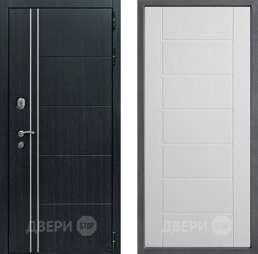 Входная металлическая Дверь Дверной континент Теплолюкс Дизайн ФЛ-Лайн Белое дерево в Чехове