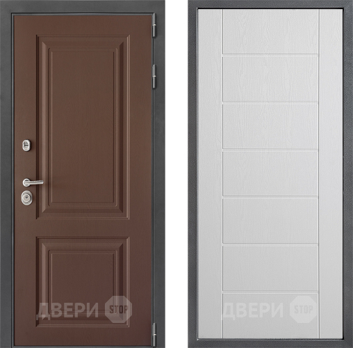 Входная металлическая Дверь Дверной континент ДК-3/729 ФЛ-Лайн Белое дерево в Чехове