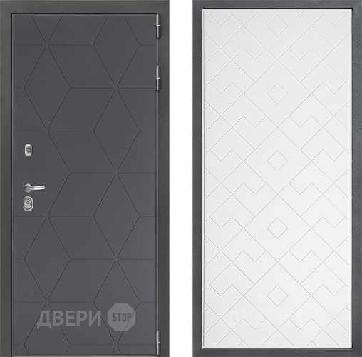 Входная металлическая Дверь Дверной континент ДК-3/744 ФЛ-Тиффани Белый софт в Чехове