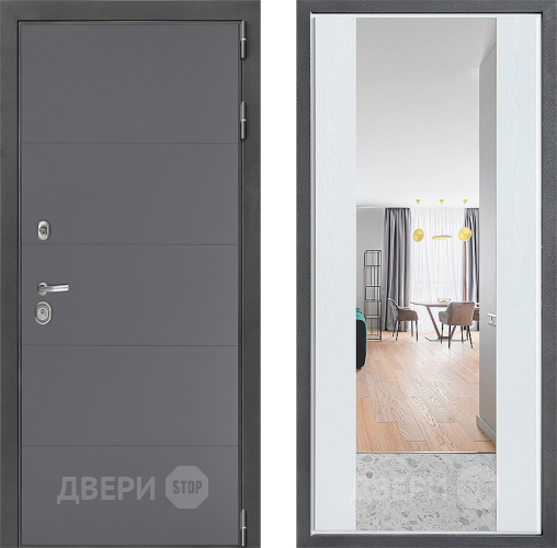 Дверь Дверной континент ДК-3/649 ФЛЗ-1 Зеркало Белое дерево в Чехове