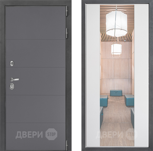 Дверь Дверной континент ДК-3/649 ФЛЗ-1 Зеркало Белый софт в Чехове