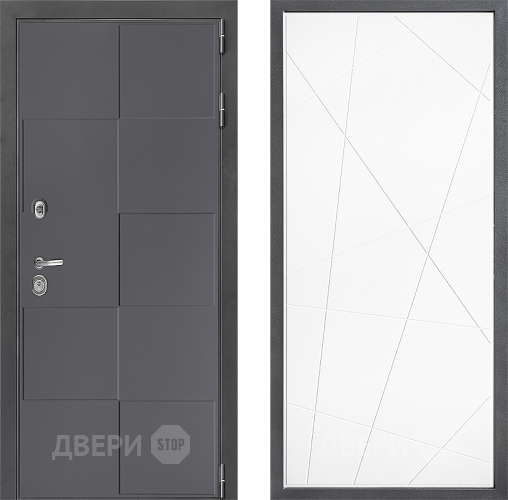 Входная металлическая Дверь Дверной континент ДК-3/606 ФЛ-655 Белый софт в Чехове