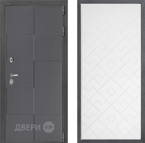 Входная металлическая Дверь Дверной континент ДК-3/606 ФЛ-Тиффани Белый софт в Чехове