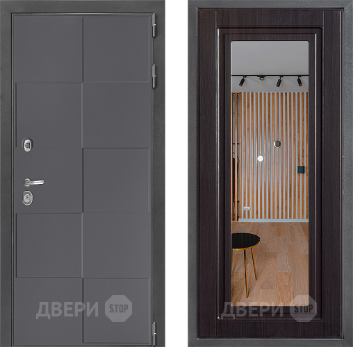 Входная металлическая Дверь Дверной континент ДК-3/606 ФЛЗ Зеркало Венге в Чехове