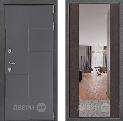 Дверь Дверной континент ДК-3/606 ФЛЗ-1 Зеркало Венге в Чехове