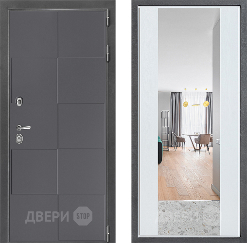 Дверь Дверной континент ДК-3/606 ФЛЗ-1 Зеркало Белое дерево в Чехове