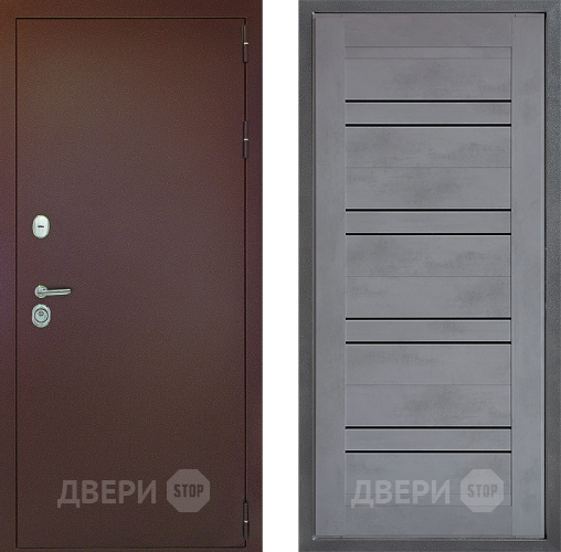 Входная металлическая Дверь Дверной континент Рубикон Медь Дизайн ФЛ-49 Бетон серый в Чехове