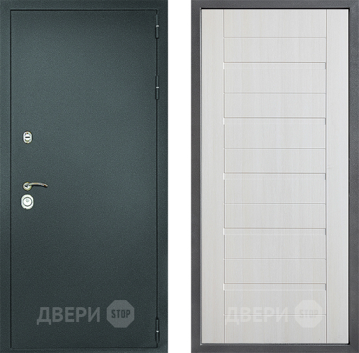 Входная металлическая Дверь Дверной континент Рубикон Серебро Дизайн ФЛ-70 Лиственница белая в Чехове