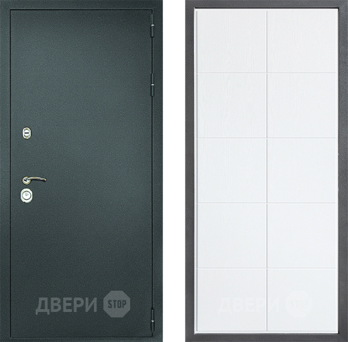 Входная металлическая Дверь Дверной континент Рубикон Серебро Дизайн ФЛ-Кватро Белое дерево в Чехове