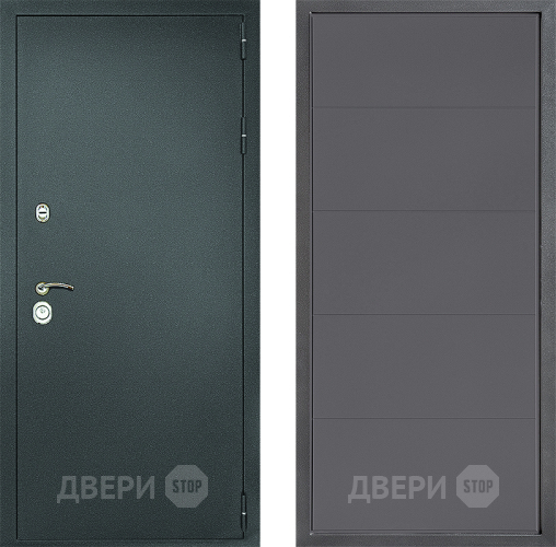 Входная металлическая Дверь Дверной континент Рубикон Серебро Дизайн ФЛ-649 Графит софт в Чехове