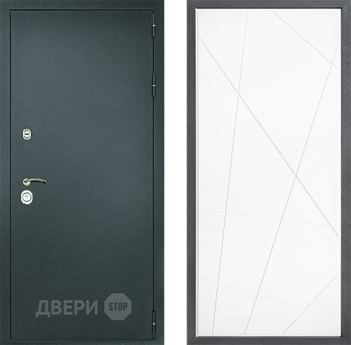 Дверь Дверной континент Рубикон Серебро Дизайн ФЛ-655 Белый софт в Чехове
