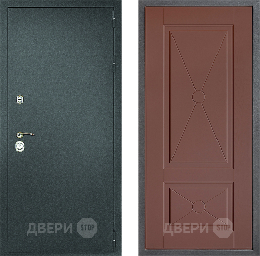 Входная металлическая Дверь Дверной континент Рубикон Серебро Дизайн ФЛ-617 Ясень шоколадный в Чехове