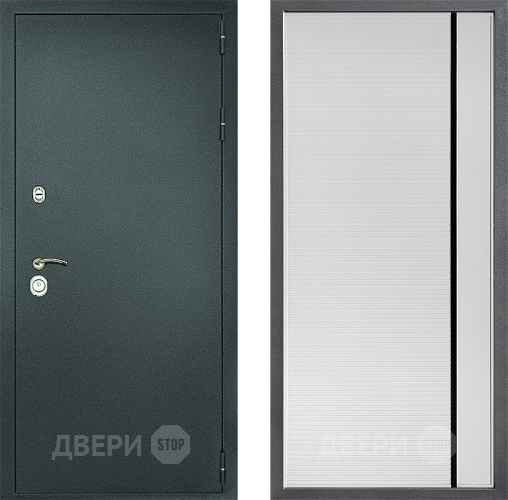 Дверь Дверной континент Рубикон Серебро Дизайн ФЛ-757 Черное Стекло Софт милк в Чехове