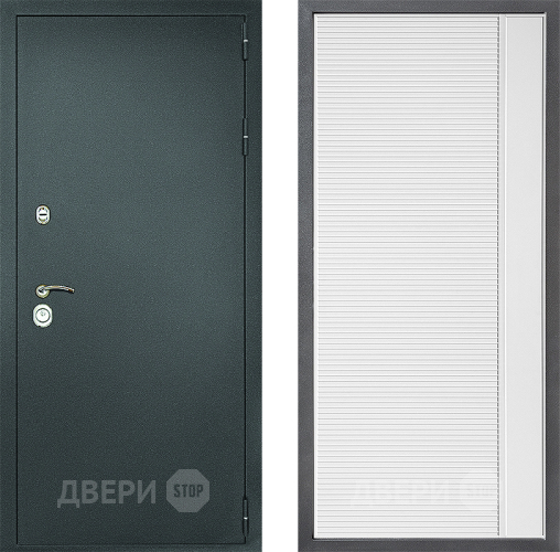 Входная металлическая Дверь Дверной континент Рубикон Серебро Дизайн ФЛ-757 Белое Стекло Софт милк в Чехове