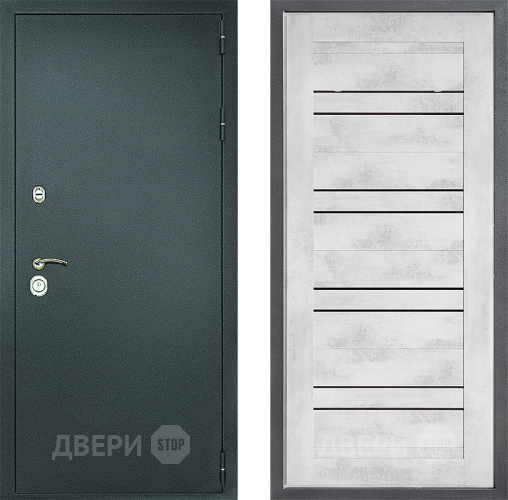 Входная металлическая Дверь Дверной континент Рубикон Серебро Дизайн ФЛ-49 Бетон снежный в Чехове