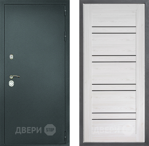 Входная металлическая Дверь Дверной континент Рубикон Серебро Дизайн ФЛ-49 Сосна белая в Чехове