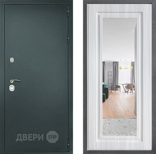Дверь Дверной континент Рубикон Серебро Дизайн ФЛЗ Зеркало Сандал белый в Чехове