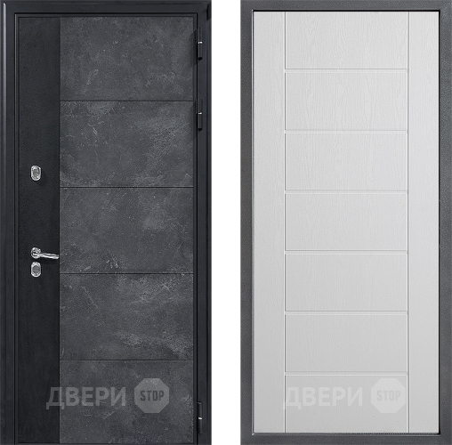 Входная металлическая Дверь Дверной континент ДК-15 Бетон ТЕРМО ФЛ-Лайн Белое дерево в Чехове