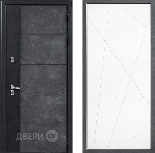 Входная металлическая Дверь Дверной континент ДК-15 Бетон ТЕРМО ФЛ-655 Белый софт в Чехове