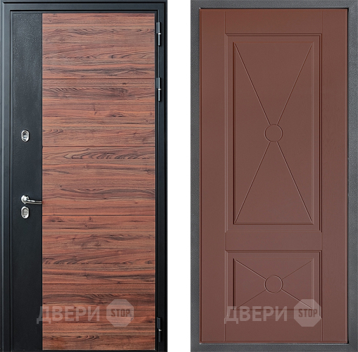 Входная металлическая Дверь Дверной континент ДК-15 Красное Дерево ТЕРМО ФЛ-617 Ясень шоколадный в Чехове