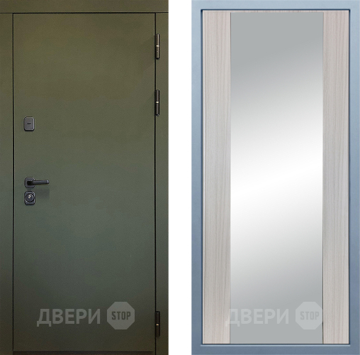 Входная металлическая Дверь Дива МД-61 Д-15 Зеркало Сандал белый в Чехове