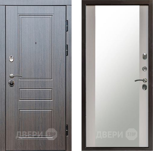 Входная металлическая Дверь Престиж Классика Венге Зеркало Лиственница белая в Чехове