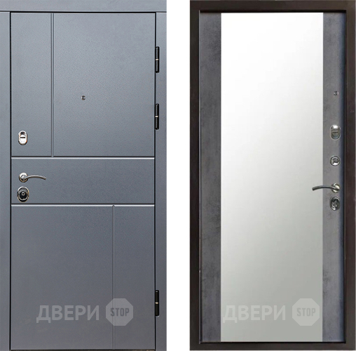 Дверь Престиж Горизонт Грэй Зеркало Бетон темный в Чехове