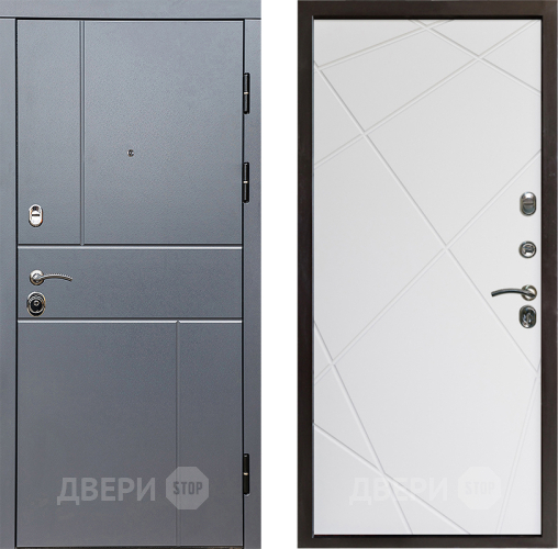 Входная металлическая Дверь Престиж Горизонт Грэй Лучи Бетон белый в Чехове