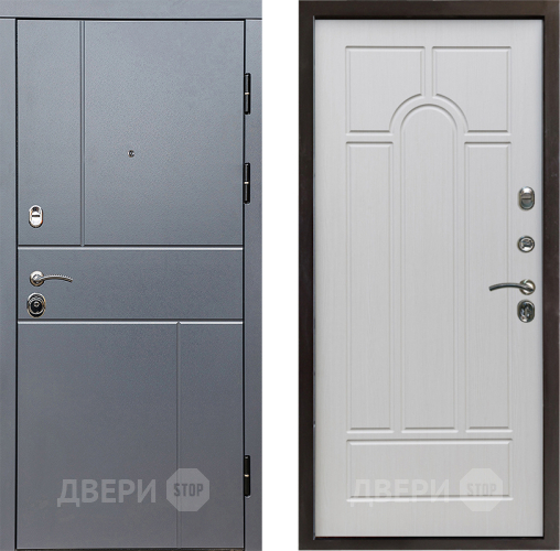 Входная металлическая Дверь Престиж Горизонт Грэй Арка Лиственница белая в Чехове