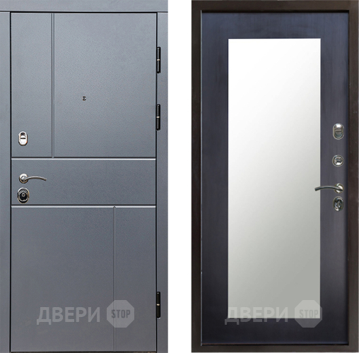 Входная металлическая Дверь Престиж Горизонт Грэй Зеркло Пастораль Венге в Чехове