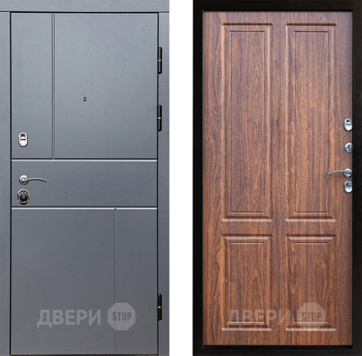 Входная металлическая Дверь Престиж Горизонт Грэй Премиум Орех светлый в Чехове