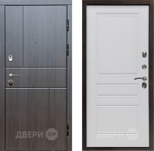 Входная металлическая Дверь Престиж Горизонт Венге Классика Белый матовый в Чехове