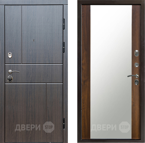 Входная металлическая Дверь Престиж Горизонт Венге Зеркало Дуб в Чехове