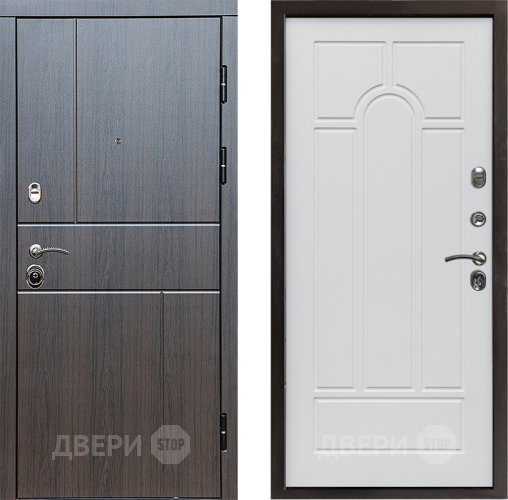 Входная металлическая Дверь Престиж Горизонт Венге Арка Белое дерево в Чехове