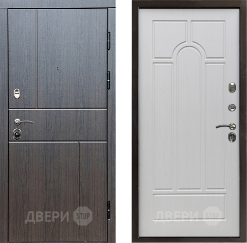 Входная металлическая Дверь Престиж Горизонт Венге Арка Лиственница белая в Чехове