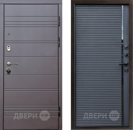 Входная металлическая Дверь Престиж Линия Браун Porte Черный кварц в Чехове