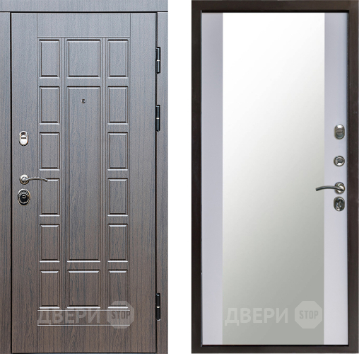 Входная металлическая Дверь Престиж Престиж Зеркало Белый софт в Чехове