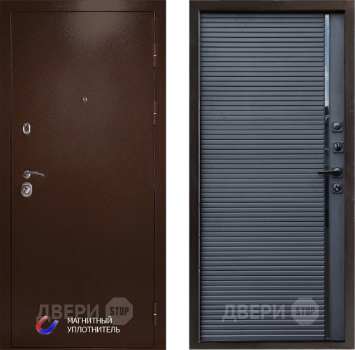 Входная металлическая Дверь Престиж Медь Porte Черный кварц в Чехове
