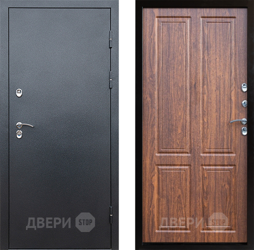 Входная металлическая Дверь Престиж TERMO с терморазрывом Снегирь Серебро Премиум Орех светлый в Чехове