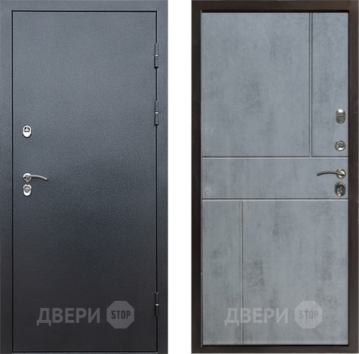 Входная металлическая Дверь Престиж TERMO с терморазрывом Снегирь Серебро Горизонт Бетон темный в Чехове