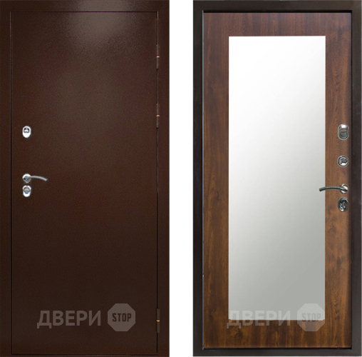 Входная металлическая Дверь Престиж TERMO с терморазрывом Снегирь Медь Зеркало пастораль Дуб в Чехове