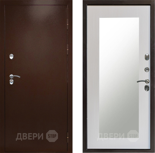 Входная металлическая Дверь Престиж TERMO с терморазрывом Снегирь Медь Зеркало пастораль Лиственница белая в Чехове